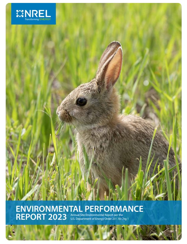 Picture of a rabbit in a field overlaid with the words 'Environmental Performance Report 2023'