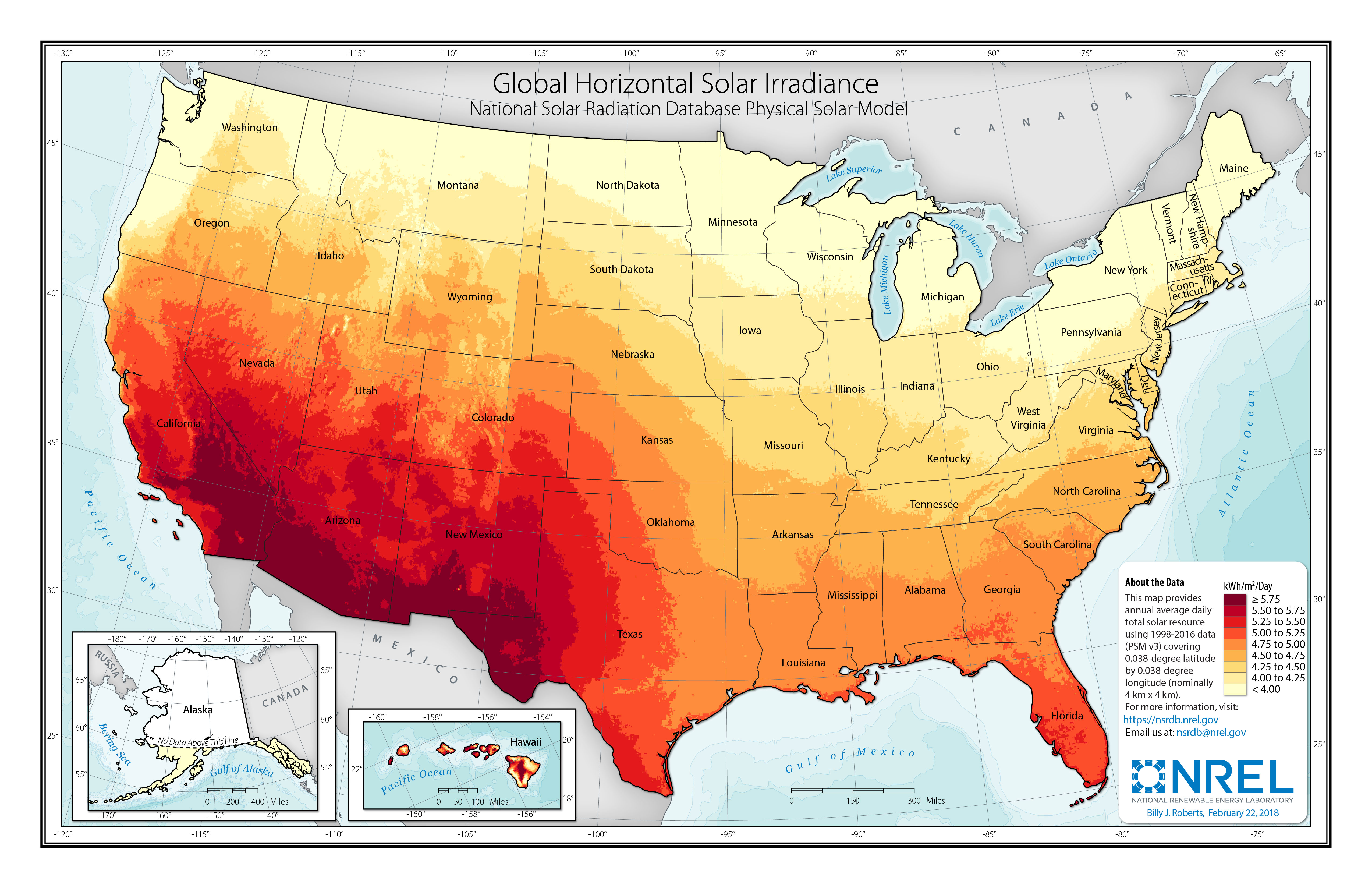 United States Annual Solar Resource Map