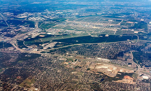 Aerial view of a large city