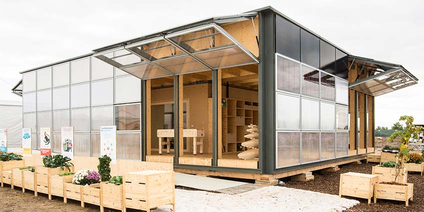 Photo of the residential home the Solar Decathlon 2017 Swiss Team built.