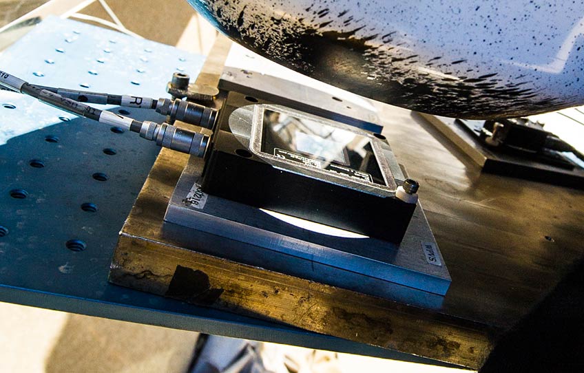 A test of solar cells at NREL's Outdoor Test Facility