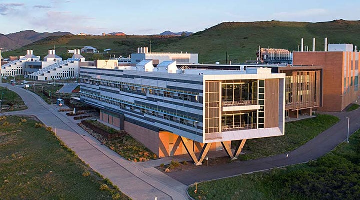 Aerial view of ESIF facility at NREL campus