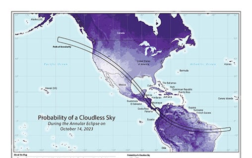 Probability of a Cloudless Sky During the Annular Eclipse on Oct. 14, 2023—Globe