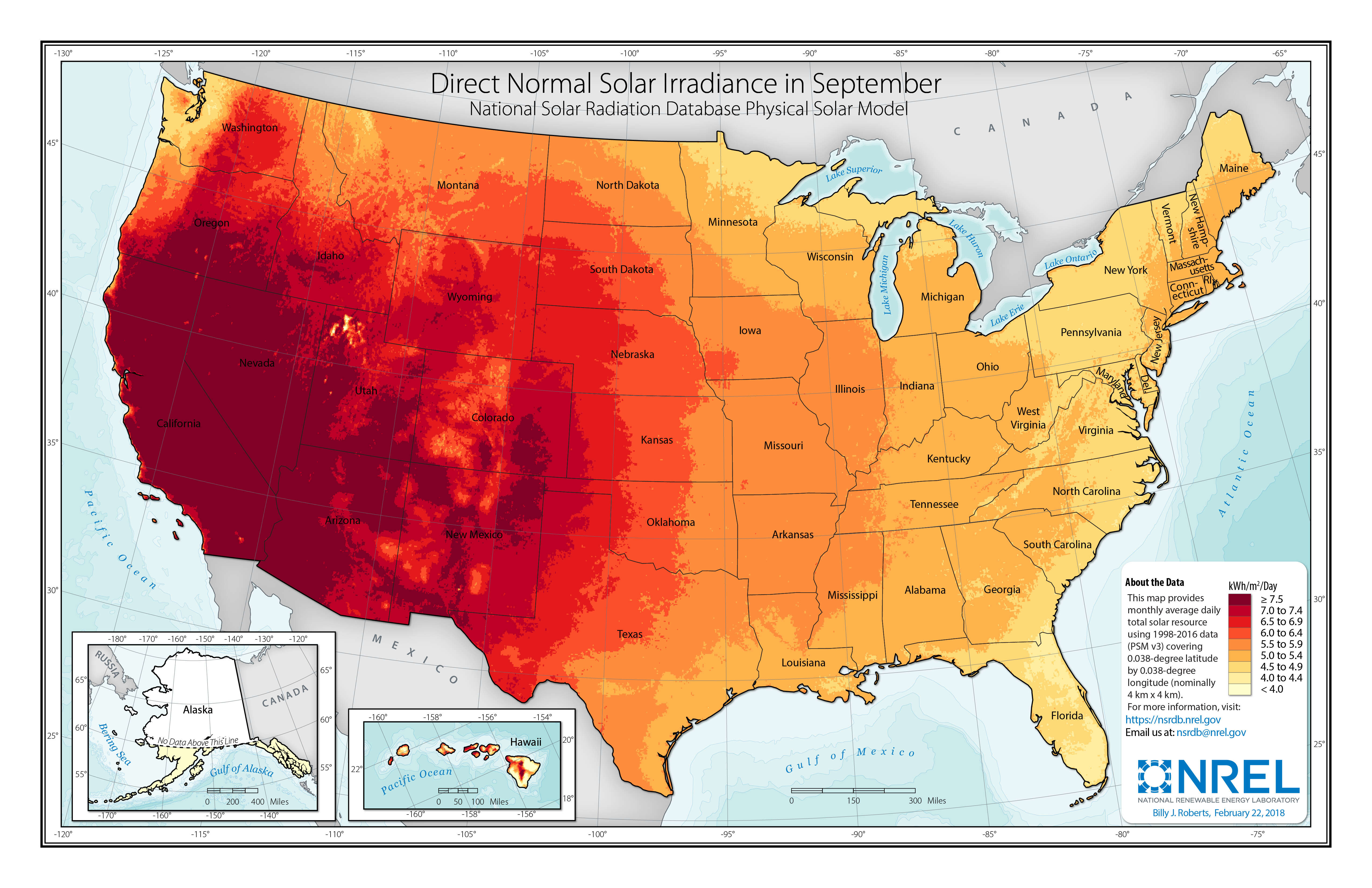 U.S. September Solar DNI Average