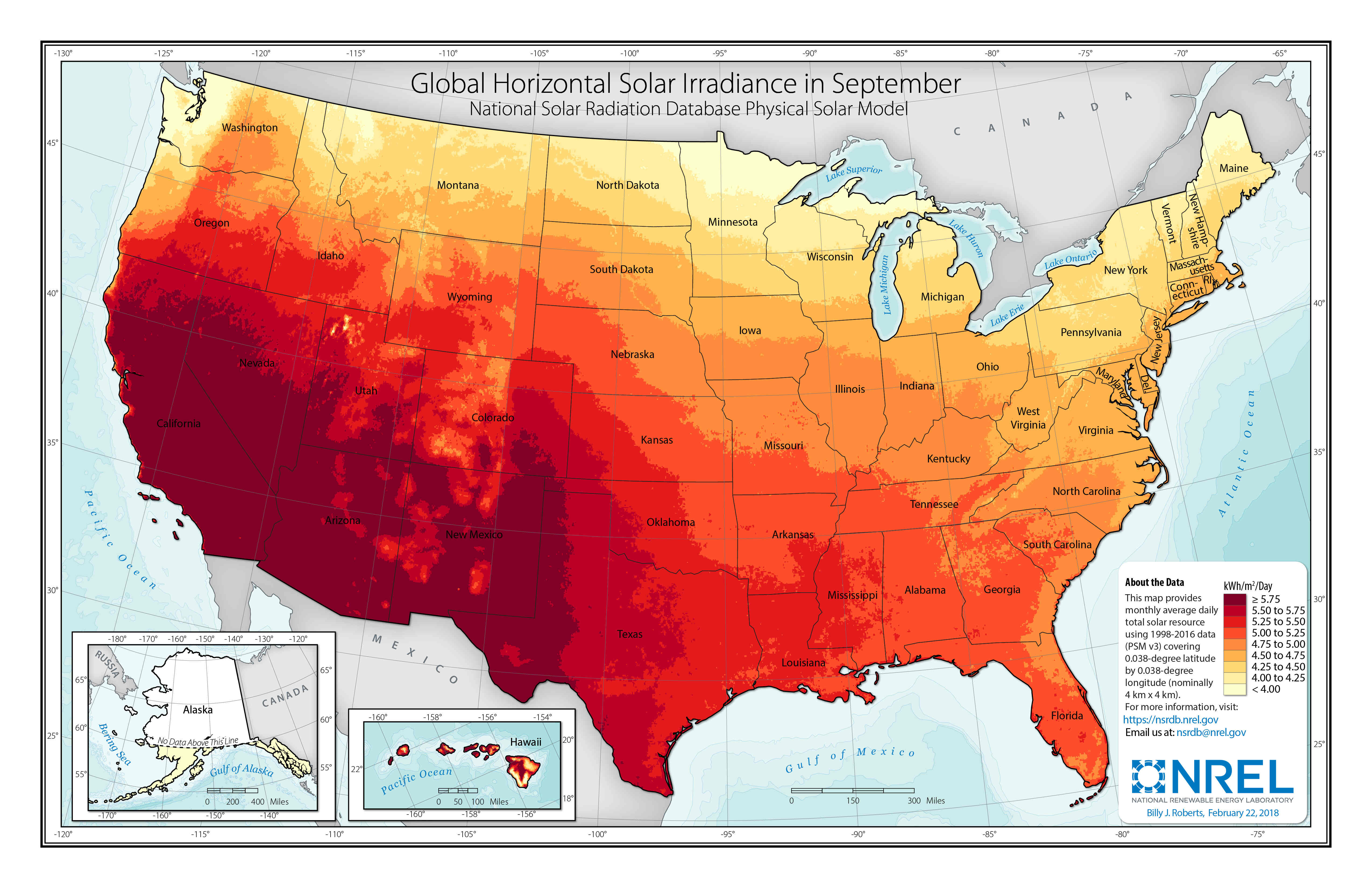 U.S. September Solar GHI Average