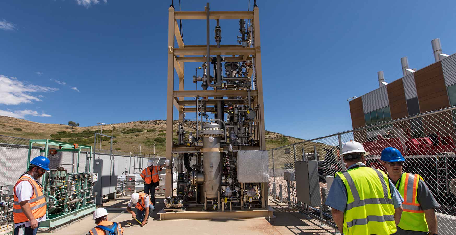 Photo of bioreactor being installed