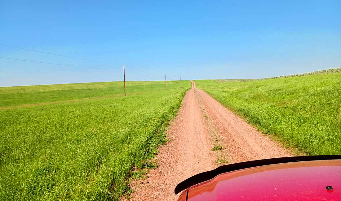 A rural dirt road.