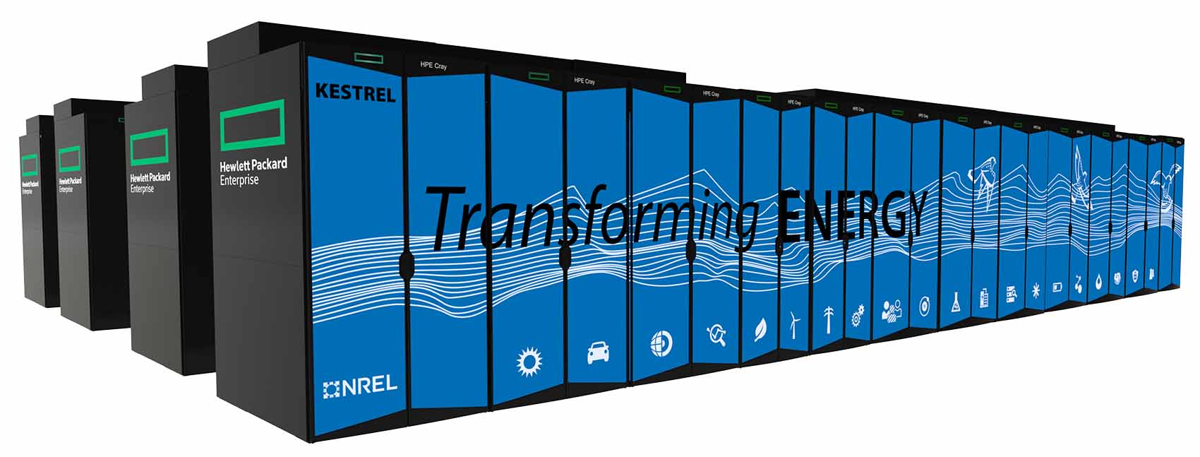 3-dimensional rendering of the Kestrel supercomputer