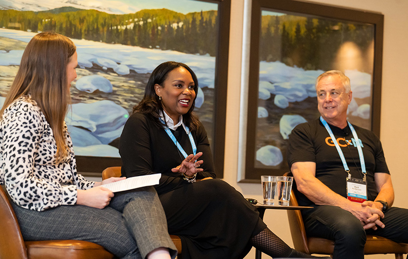 Three people on a panel