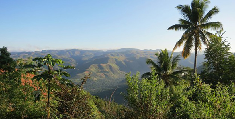 A photo of a mountainous landscape in Haiti.